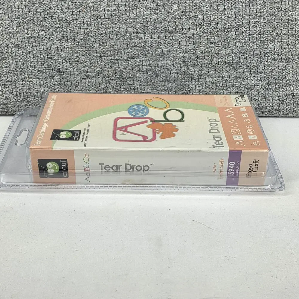 CRICUT TEAR DROP FONT CARTRIDGE – NIB – PROVO CRAFT – SCRAPBOOKING